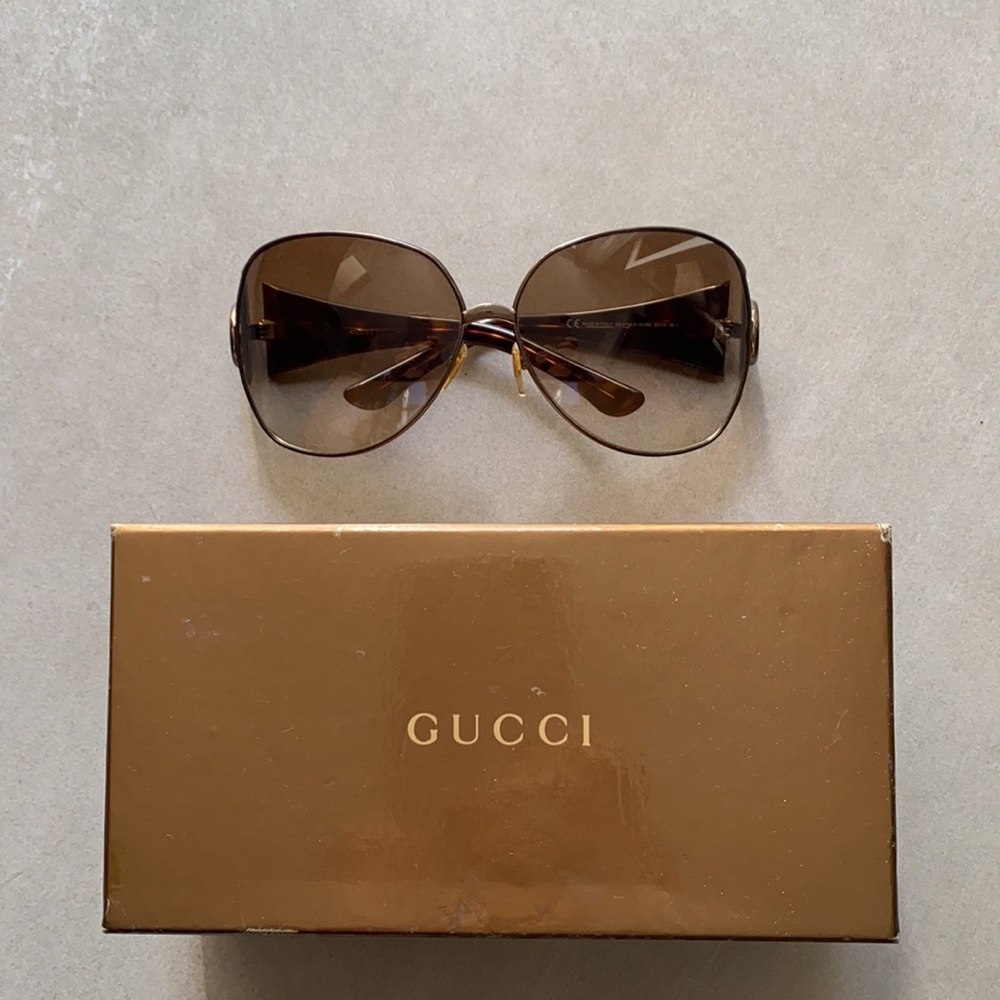 Gucci large bronze sunglasses